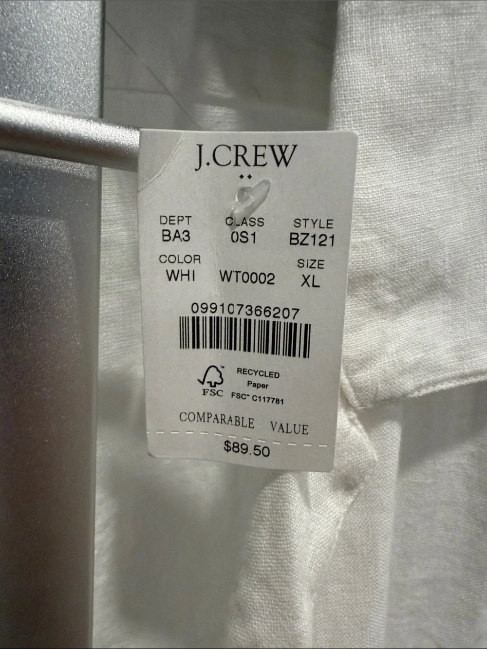 J. Crew breathable buttons